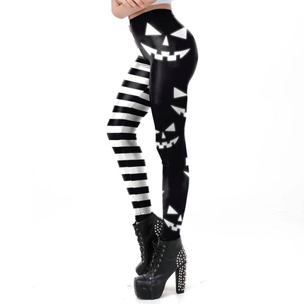 Gothic Women Bottoms Apparel Homewear Plus Activewear Halloween Skull 3D Fitness Leggings - Fitness Leggings - IAMSURE - Mad Fly Essentials