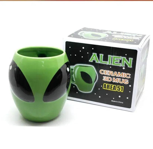 Green 3D Alien Ceramic Coffee Mug - Coffee Mug - Light Magic - Mad Fly Essentials