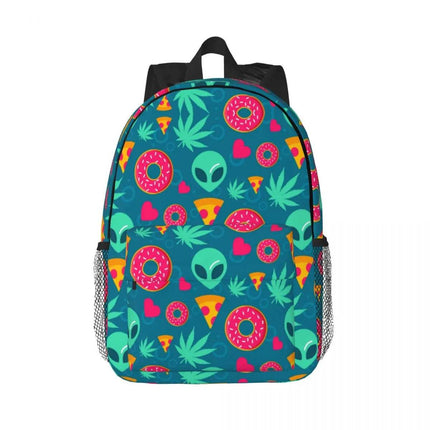 Green Alien Universe Wondrous Laptop Backpack - Backpack - Alien Style - Mad Fly Essentials