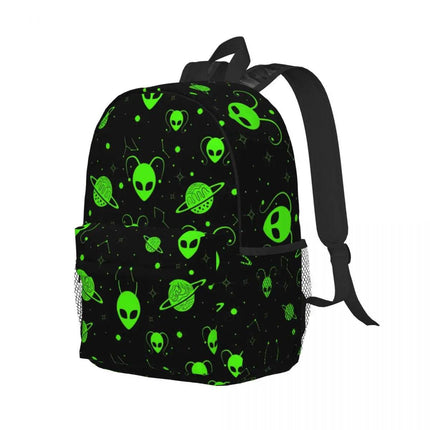 Green Alien Universe Wondrous Laptop Backpack - Backpack - Alien Style - Mad Fly Essentials