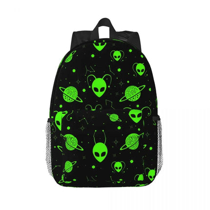 Green Alien Universe Wondrous Laptop Backpack - Backpack - Alien Style - Mad Fly Essentials
