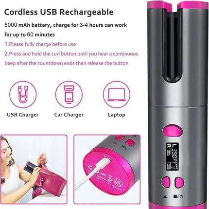 Hair Accessories Cordless USB Rechargeable Curling Iron - Hair Accessories - Chainer - Mad Fly Essentials