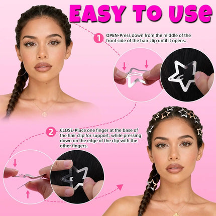 Hair Accessories Girl Gold Silver Star Y2K Hair Clips - Hair Accessories - kemei - Mad Fly Essentials