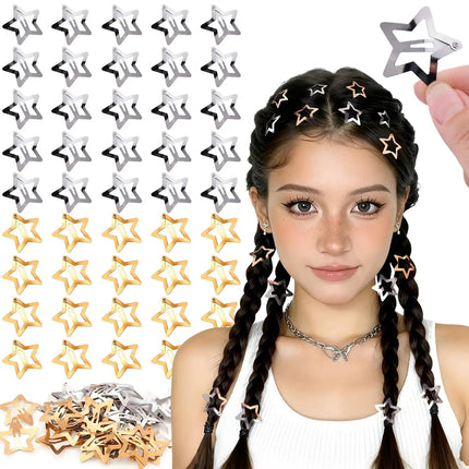 Hair Accessories Girl Gold Silver Star Y2K Hair Clips - Hair Accessories - kemei - Mad Fly Essentials