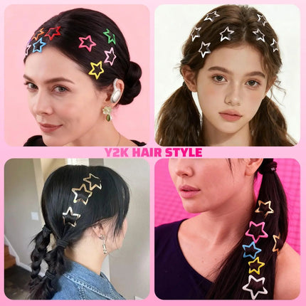 Hair Accessories Girl Gold Silver Star Y2K Hair Clips - Hair Accessories - kemei - Mad Fly Essentials