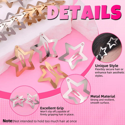 Hair Accessories Girl Gold Silver Star Y2K Hair Clips - Hair Accessories - kemei - Mad Fly Essentials