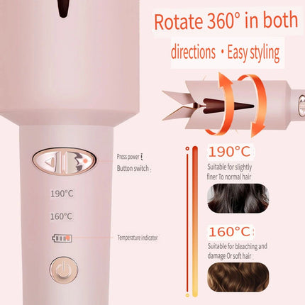Hair Accessories USB Rechargeable Auto Rotating Styling Tool - Hair Accessories - kemei - Mad Fly Essentials