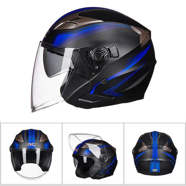 Half Face Double Lens Motorcycle Helmet - Mad Fly Essentials