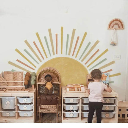 Half Sun Wallpaper Kids Room 3D Wall Sticker - 3D Wall Sticker - Nursery Ready - Mad Fly Essentials