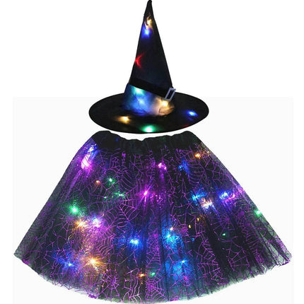 Kids Baby Girl Halloween LED Witch Hat Spider Costume Dress - Costume Dress - Fashicon - Mad Fly Essentials