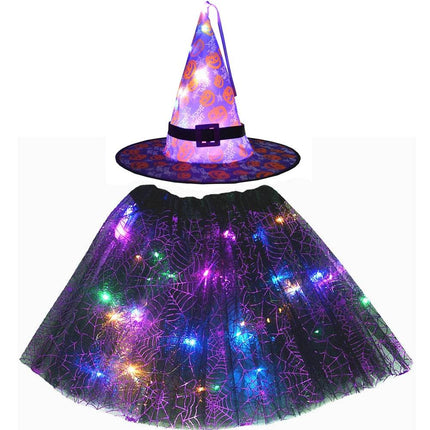 Halloween Adult Kids LED Witch Hat Spider Costume Dress - Mad Fly Essentials