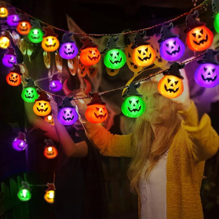 Halloween Decor LED Pumpkin Black Hat String Lights - Halloween Decor - TouCloud - Mad Fly Essentials