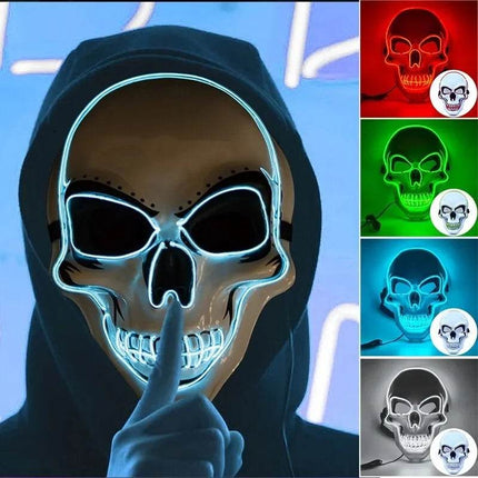 Halloween Skull LED Mask Boys Costume - Mad Fly Essentials