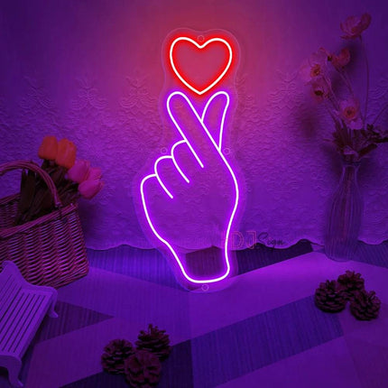 Hand Heart Neon Sign LED Night Light - Mad Fly Essentials