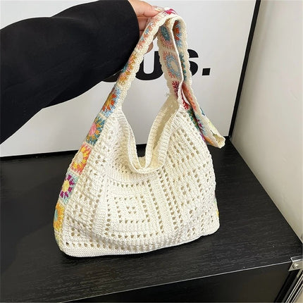 Handbag Women Boho Crochet Floral Beach Bags - Handbag - Crochet Bikini - Mad Fly Essentials