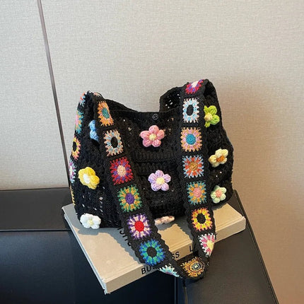 Handbag Women Boho Crochet Floral Beach Bags - Handbag - Crochet Bikini - Mad Fly Essentials
