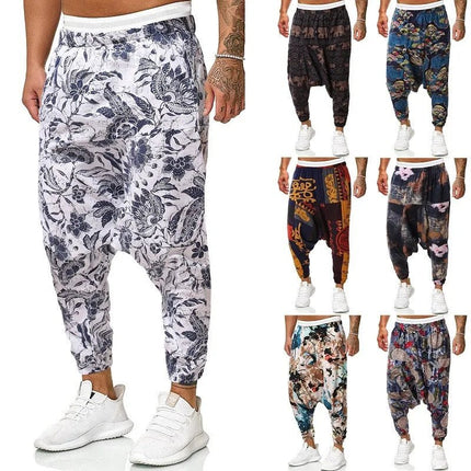 Harem Pants Men Vintage Fashion Hip Hop Pattern Pants - Harem Pants - Parklees - Mad Fly Essentials