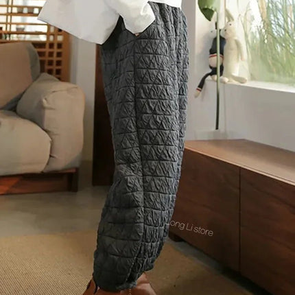 Harem Pants Quilted Cotton Bloomer Winter Women Bottoms - Harem Pants - UXST - Mad Fly Essentials