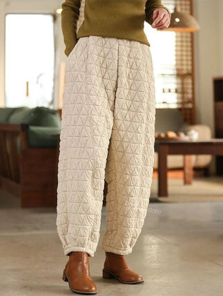 Harem Pants Quilted Cotton Bloomer Winter Women Bottoms - Harem Pants - UXST - Mad Fly Essentials