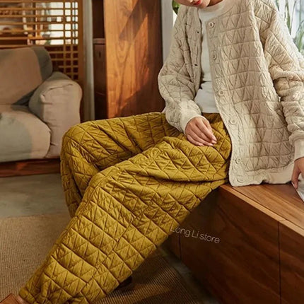 Harem Pants Quilted Cotton Bloomer Winter Women Bottoms - Harem Pants - UXST - Mad Fly Essentials