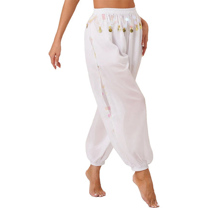 Harem Pants Women Belly Dance Sequin Arabic Costume Pants - Harem Pants - GPBD - Mad Fly Essentials