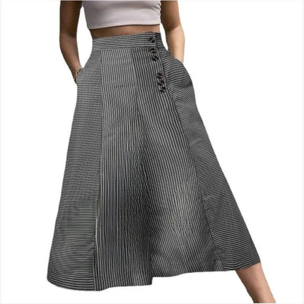 Harem Pants Women Casual Striped High Waist Flare Business Attire - Harem Pants - Chicology - Mad Fly Essentials