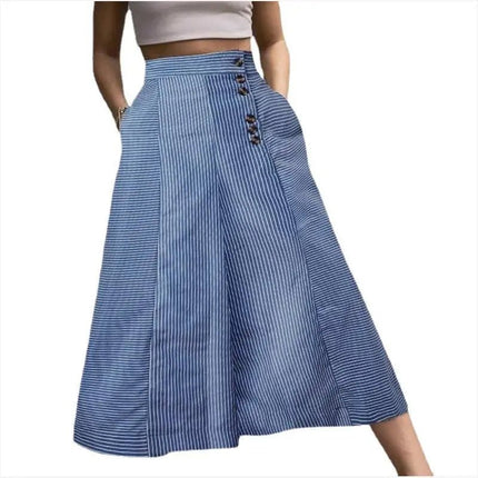 Harem Pants Women Casual Striped High Waist Flare Business Attire - Harem Pants - Chicology - Mad Fly Essentials