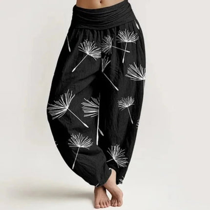 Harem Pants Women Cozy Floral Striped Cuffed Thai Pants - Harem Pants - Modx - Mad Fly Essentials