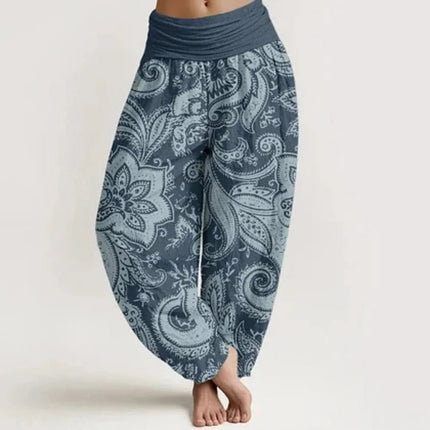 Harem Pants Women Cozy Floral Striped Cuffed Thai Pants - Harem Pants - Modx - Mad Fly Essentials