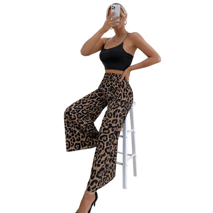 Harem Pants Women Elastic Waist Wide Leopard Capris Pants - Harem Pants - Sfit - Mad Fly Essentials