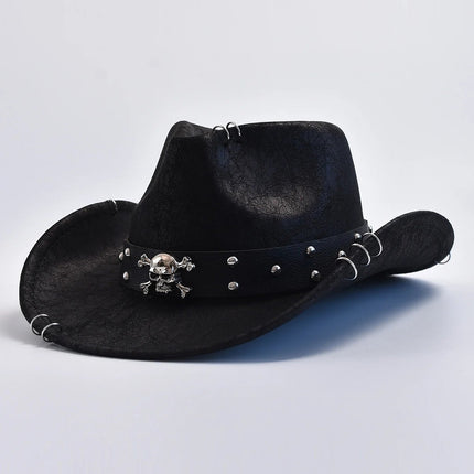 Hat Men Vintage Leather Cowboy Hat - Hat - LDSLYJR - Mad Fly Essentials