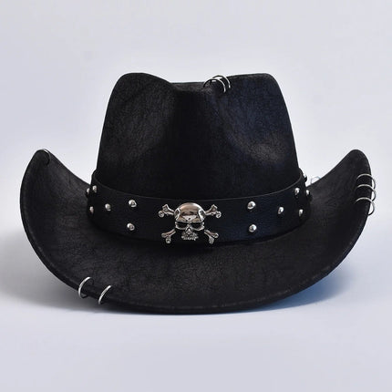 Hat Men Vintage Leather Cowboy Hat - Hat - LDSLYJR - Mad Fly Essentials