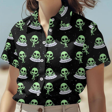Hawaiian Shirt Men Funny Alien 3D Streetwear - Hawaiian Shirt - King Billion - Mad Fly Essentials