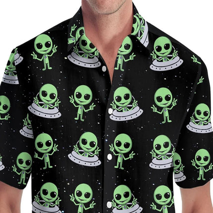 Hawaiian Shirt Men Funny Alien 3D Streetwear - Hawaiian Shirt - King Billion - Mad Fly Essentials