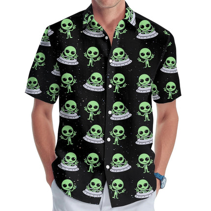 Hawaiian Shirt Men Funny Alien 3D Streetwear - Hawaiian Shirt - King Billion - Mad Fly Essentials