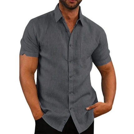 Hawaiian Shirt Men Short Linen Summer Business Shirt - Hawaiian Shirt - King Billion - Mad Fly Essentials