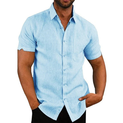 Hawaiian Shirt Men Short Linen Summer Business Shirt - Hawaiian Shirt - King Billion - Mad Fly Essentials