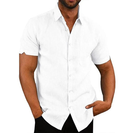 Hawaiian Shirt Men Short Linen Summer Business Shirt - Hawaiian Shirt - King Billion - Mad Fly Essentials