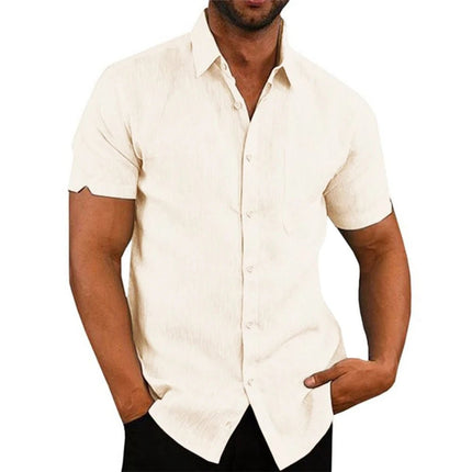 Hawaiian Shirt Men Short Linen Summer Business Shirt - Hawaiian Shirt - King Billion - Mad Fly Essentials