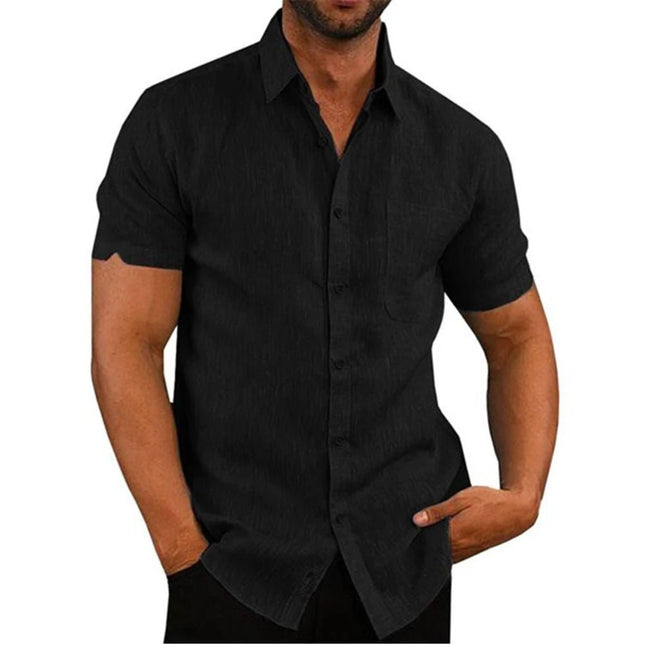 Hawaiian Shirt Men Short Linen Summer Business Shirt - Hawaiian Shirt - King Billion - Mad Fly Essentials