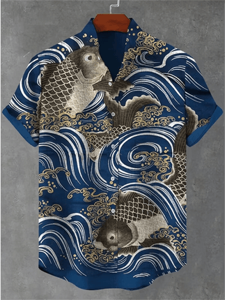Hawaiian Shirt Men TIKI Red Octopus 3D Animal Shirt - Hawaiian Shirt - Wuiliy - Mad Fly Essentials