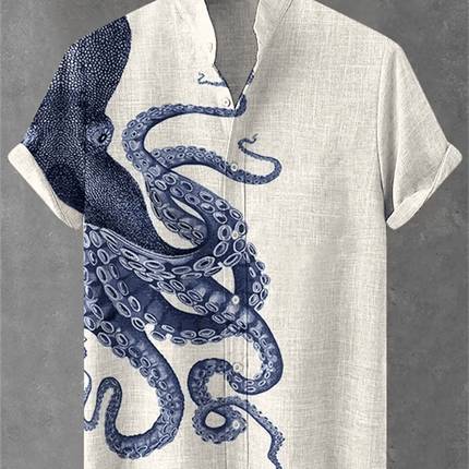 Hawaiian Shirt Men TIKI Red Octopus 3D Animal Shirt - Hawaiian Shirt - Wuiliy - Mad Fly Essentials