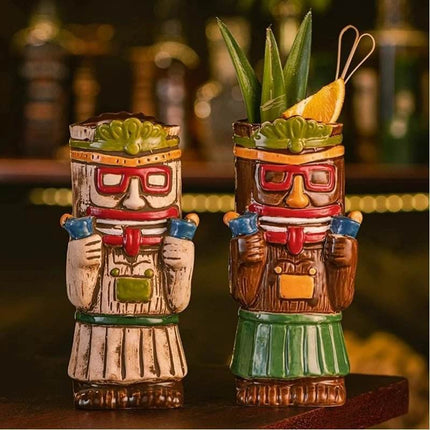 Hawaiian Style Tiki Party Cocktail Drinkware Beer Mug - Beer Mug - Tiki Treasures - Mad Fly Essentials