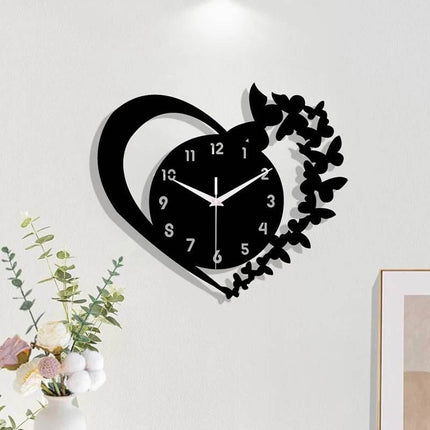 Heart shaped Butterfly Wall Clock - Wall Clock - joid'art - Mad Fly Essentials