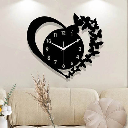 Heart shaped Butterfly Wall Clock - Wall Clock - joid'art - Mad Fly Essentials