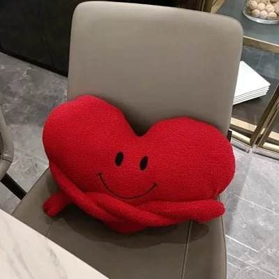 Smiling Face Love Plush Heart Pillow - Mad Fly Essentials