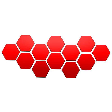 Hexagonal 6 - 12pc Acrylic Mirror 3D Wall Sticker - 3D Wall Sticker - Colorful Life - Mad Fly Essentials