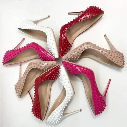High Heels 12cm Pointed Shallow Rivet Heels - High Heels - Liyke - Mad Fly Essentials