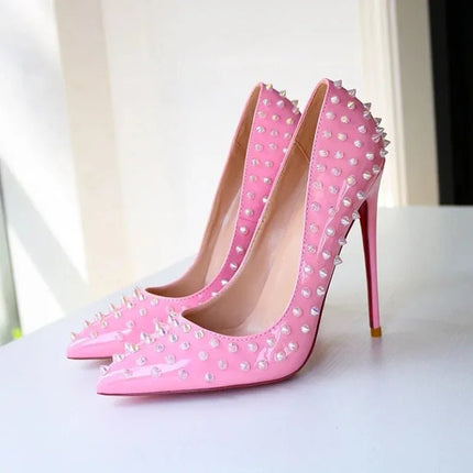 High Heels 12cm Pointed Shallow Rivet Heels - High Heels - Liyke - Mad Fly Essentials