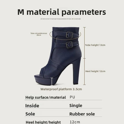 High Heels Women Block Roman Peep Toe Sandals - High Heels - Nibber - Mad Fly Essentials